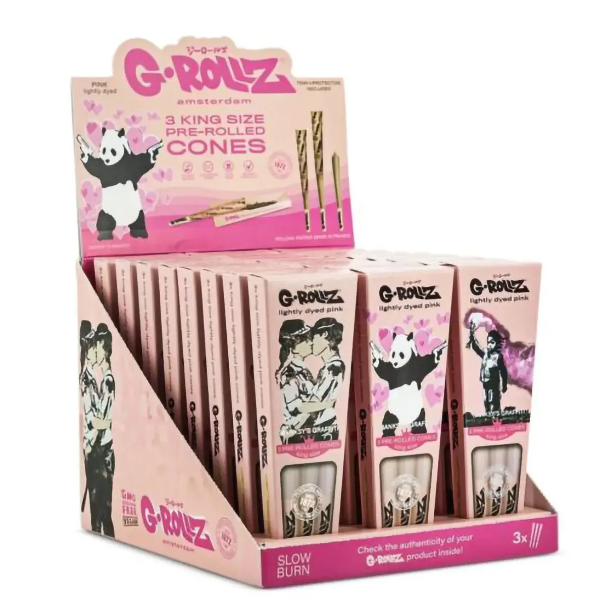 G-Rollz Dyed Pink Cones 3tk
